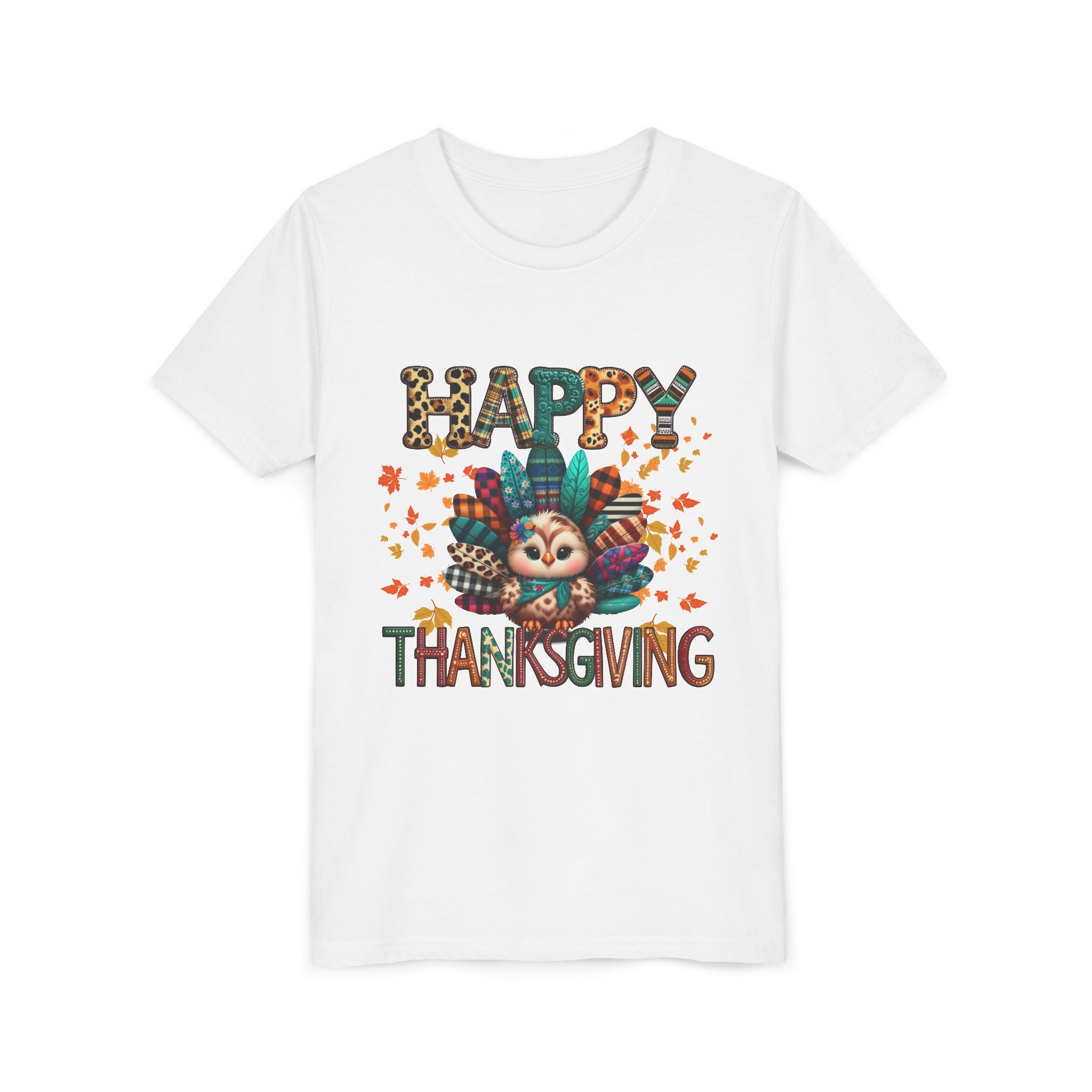 Thanksgiving Turkey Youth Tee, Kids Holiday Shirt, Autumn Graphic Tee, Family Thanksgiving Outfit, Cute Fall Apparel