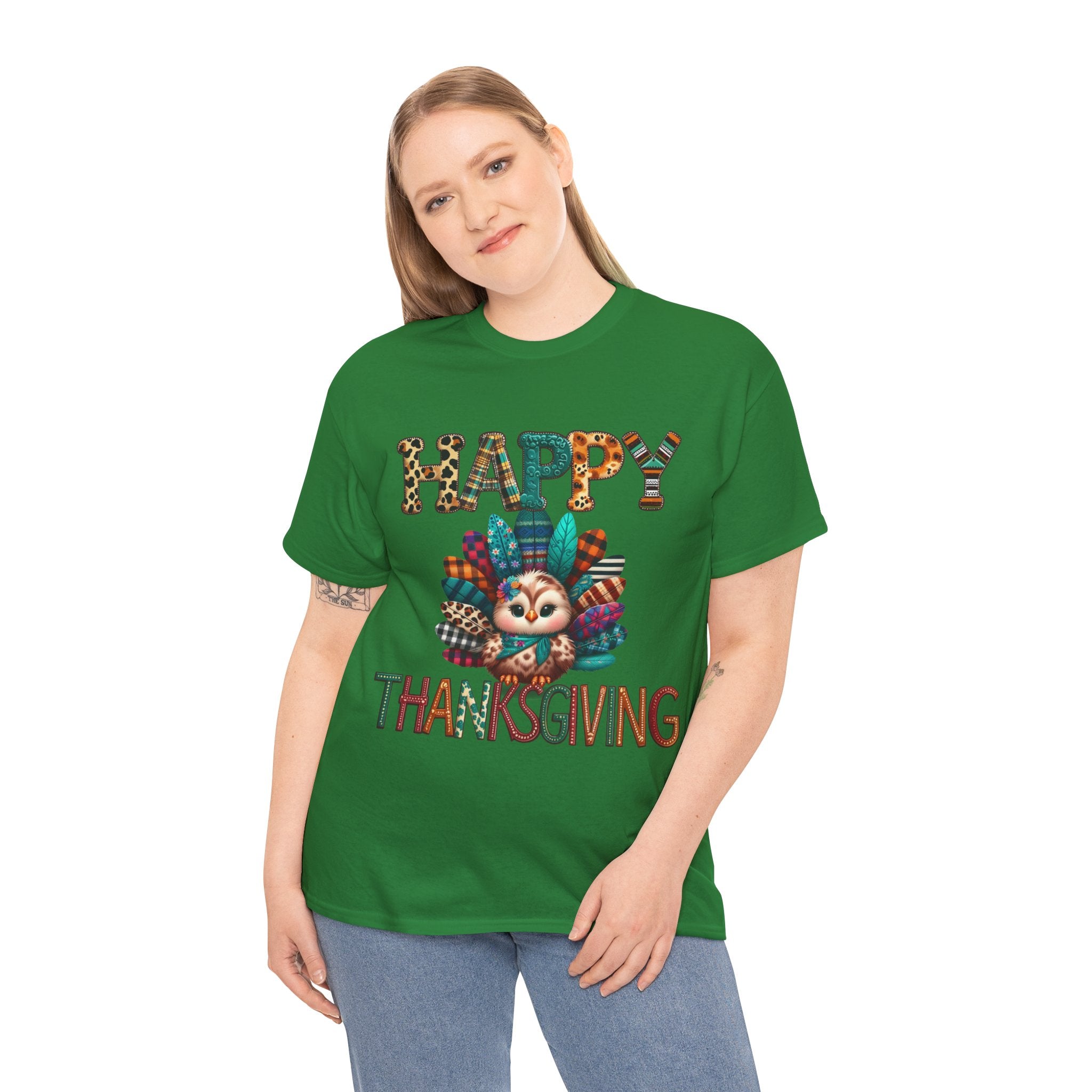 Thanksgiving Turkey T-Shirt, Unisex Heavy Cotton Tee for Fall, Family Gatherings, Holiday Celebrations, Cute Graphic Tee, Turkey Day Shirt