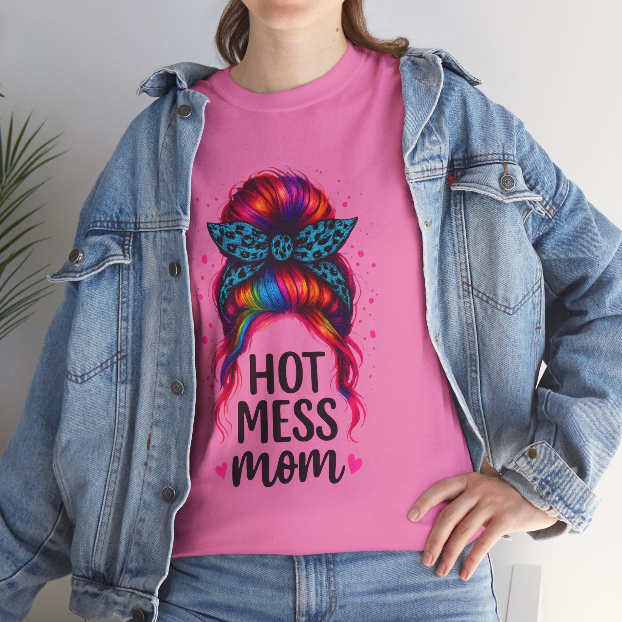 Hot Mess Mom Unisex Heavy Cotton Tee, Funny Mom Shirt, Gift for Mothers Day, Parody T-Shirt, Casual Wear, Trendy Graphic Tee