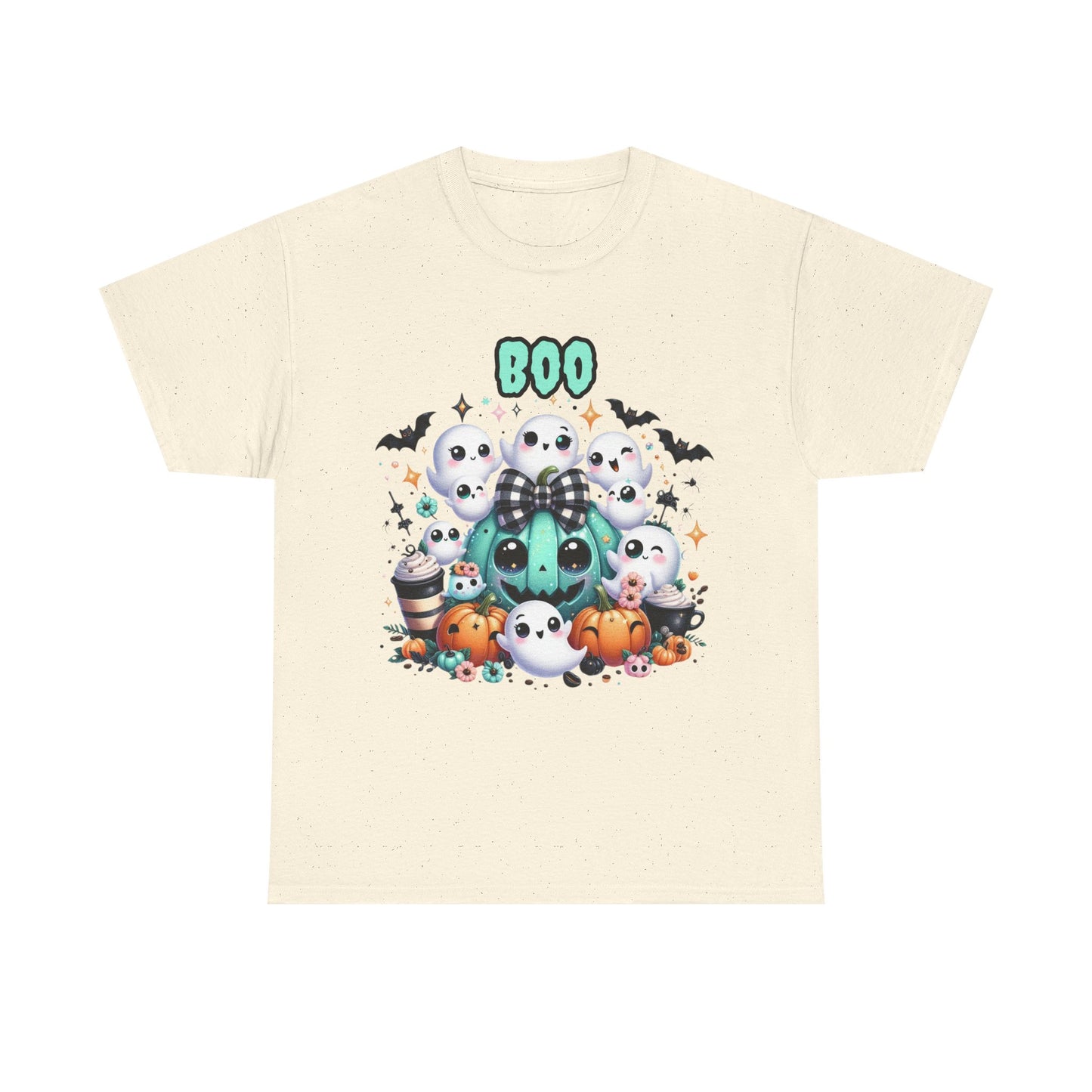 Halloween Boo Tee, Fun Spooky T-Shirt, Unisex Heavy Cotton, Cute Halloween Apparel, Ghost & Pumpkin Shirt, Seasonal Gift Idea