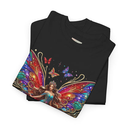 Fantasy Fairy Unisex Heavy Cotton Tee - Enchanting Artwork for Nature Lovers, Magical Gift, Boho Style, Summer Fashion, Unique Tee