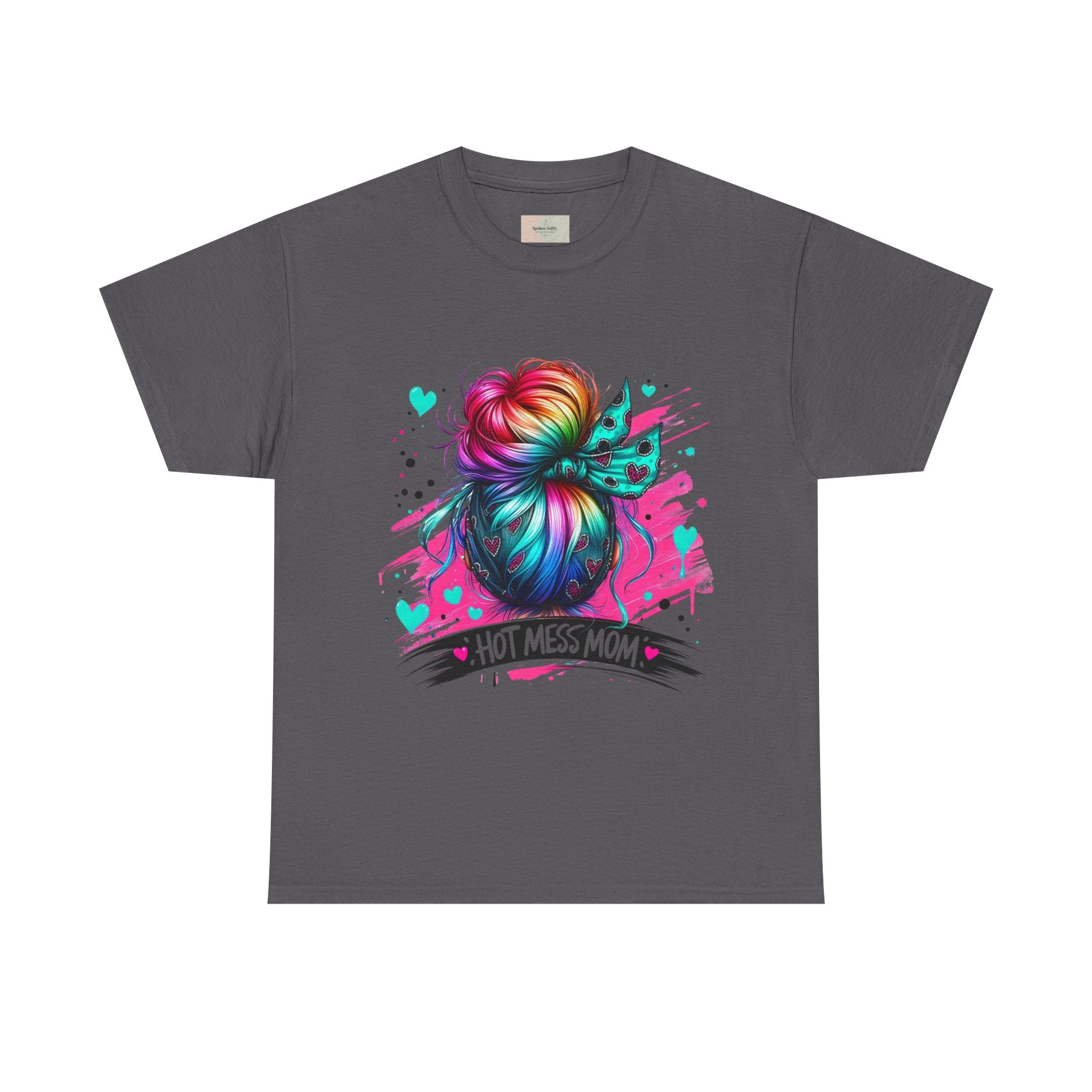 Colorful Hot Mess Mom Tee - Fun Gift, Casual Wear, Mother's Day, Parenting Humor, Family Gatherings