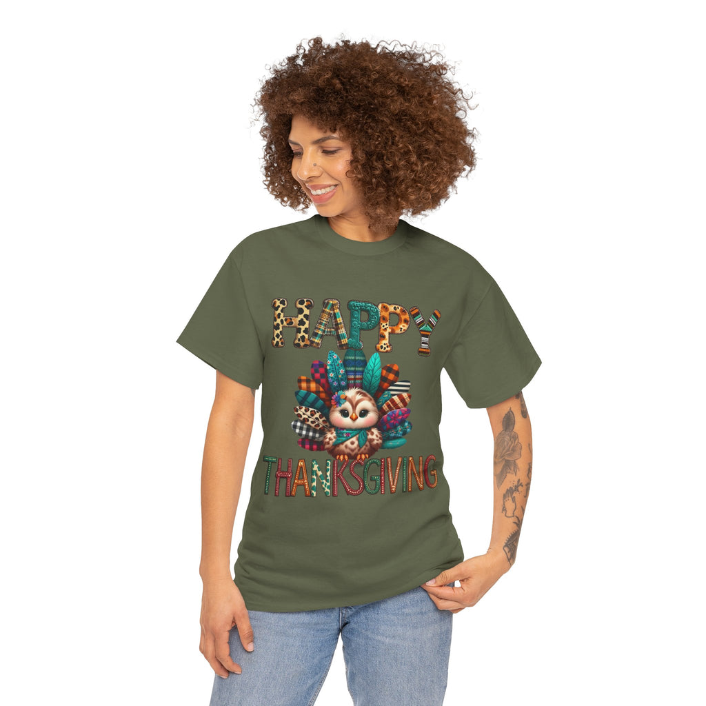 Thanksgiving Turkey T-Shirt, Unisex Heavy Cotton Tee for Fall, Family Gatherings, Holiday Celebrations, Cute Graphic Tee, Turkey Day Shirt