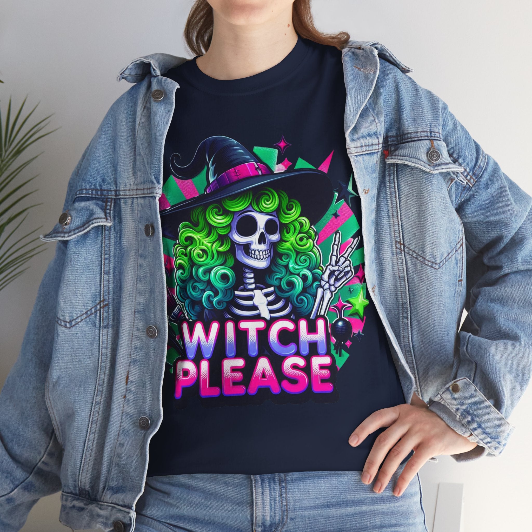 Witch Please Unisex Heavy Cotton Tee, Halloween Shirt, Spooky T-shirt, Unique Gift for Witches, Witchy Apparel