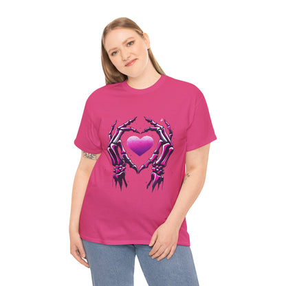 Skeleton Hands Heart Unisex Tee | Halloween Shirt, Gift for Gothic Lovers, Alternative Fashion, Casual Wear, Unique Graphic Tee