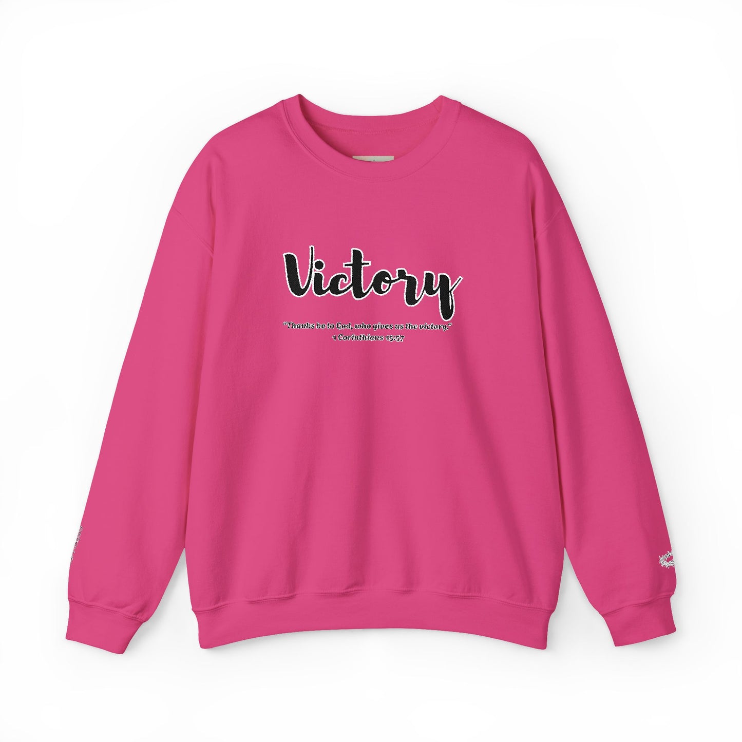 Victory Sweatshirt – “Thanks Be to God, Who Gives Us the Victory” Christian Crewneck, Inspirational Faith-Based Pullover, Cozy Unisex Apparel, Motivational Gift for Believers