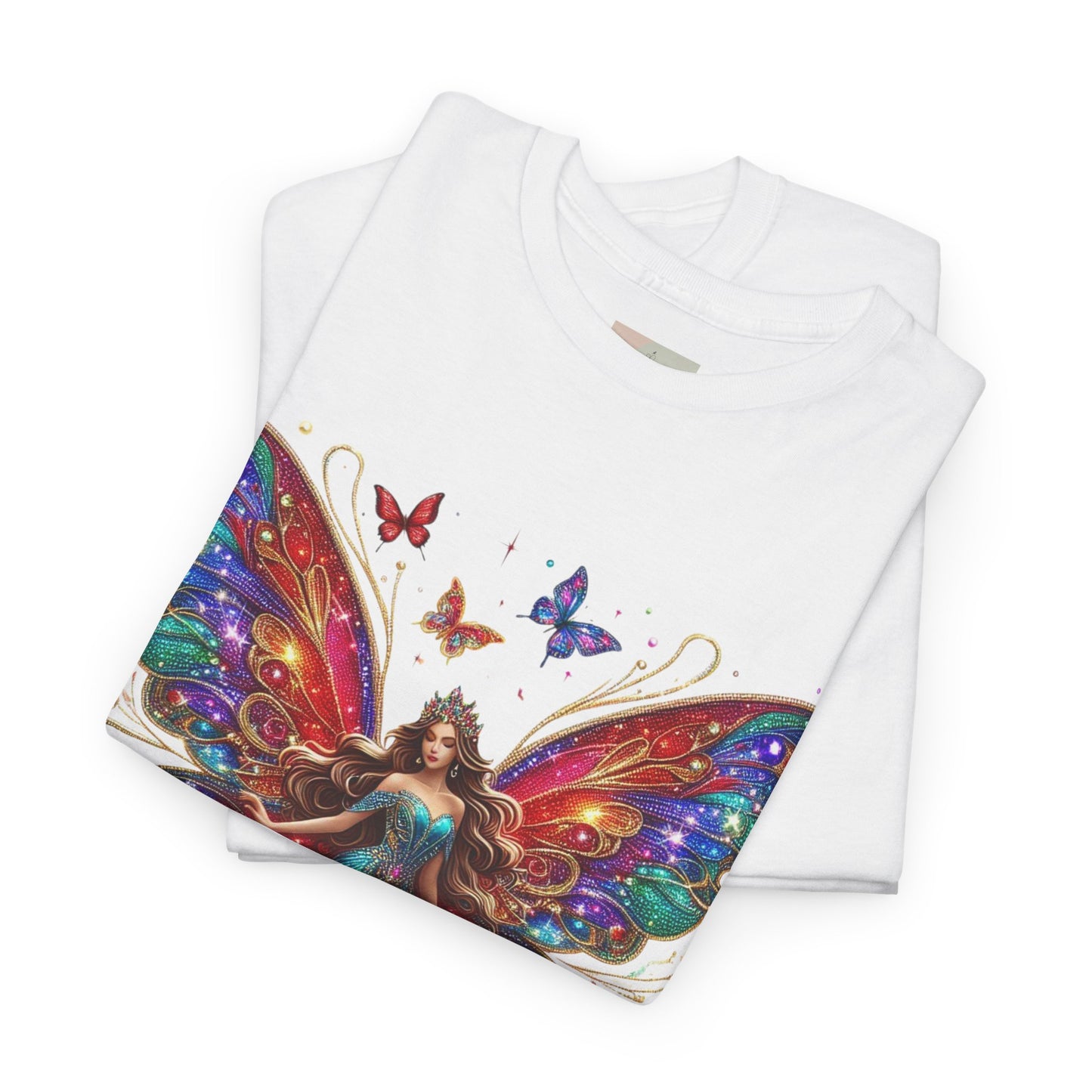 Fantasy Fairy Unisex Heavy Cotton Tee - Enchanting Artwork for Nature Lovers, Magical Gift, Boho Style, Summer Fashion, Unique Tee