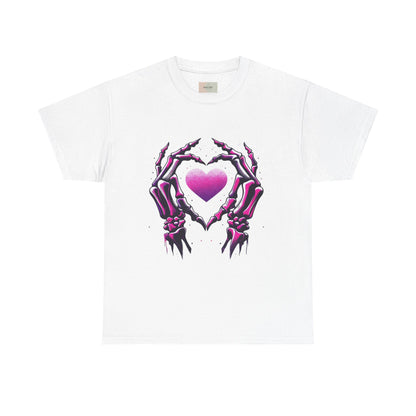 Skeleton Hands Heart Unisex Tee | Halloween Shirt, Gift for Gothic Lovers, Alternative Fashion, Casual Wear, Unique Graphic Tee