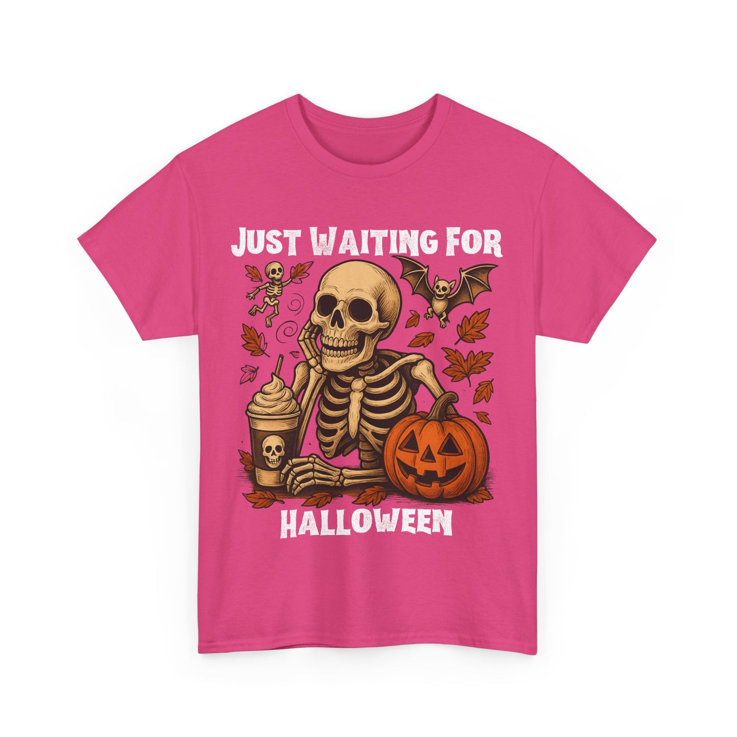 Halloween Skeleton Tee, Spooky T-Shirt, Fall Shirt, Unisex Halloween Apparel, Pumpkin and Skeleton Design