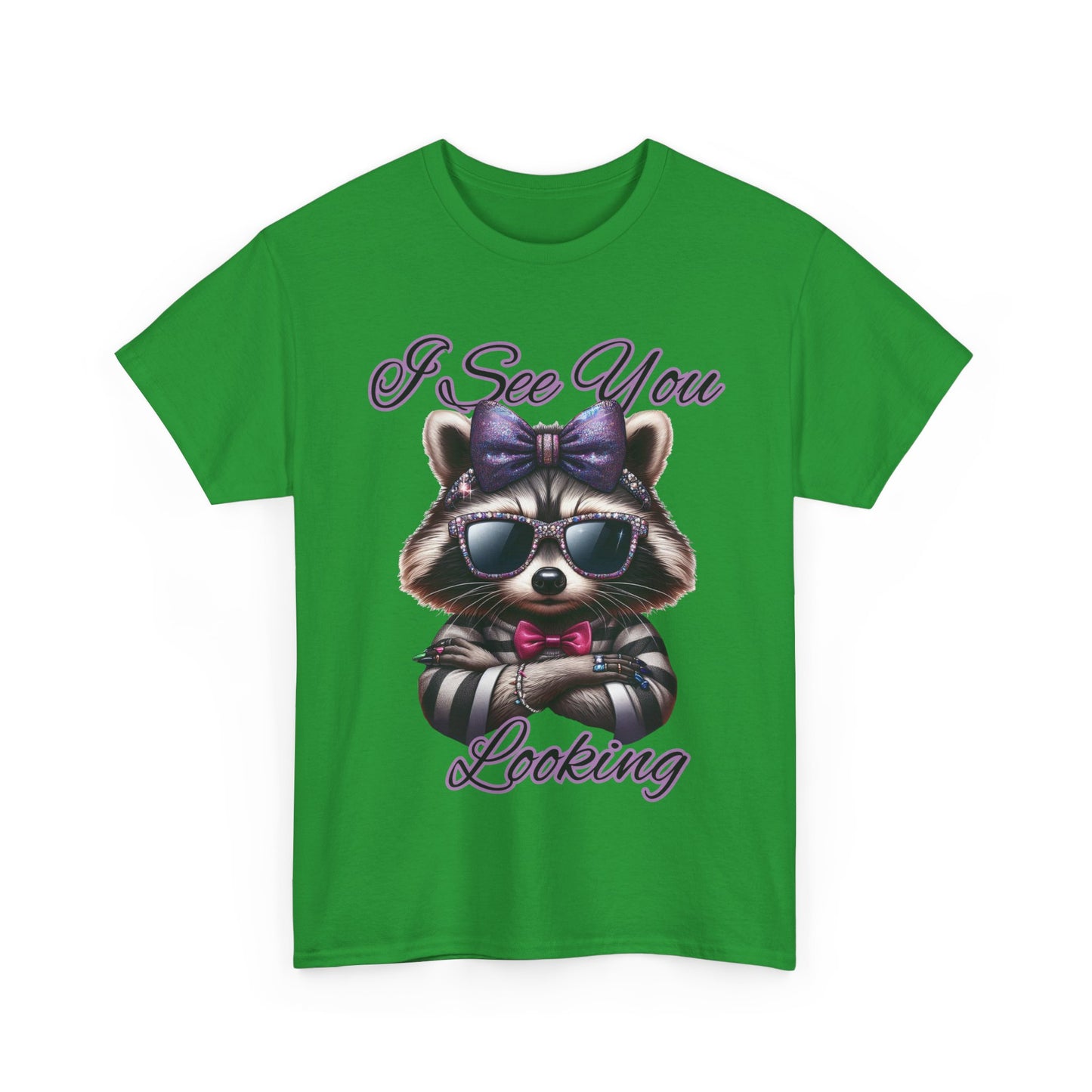 I See You Looking Raccoon Tee, Cute Graphic T-Shirt, Unisex Cotton Shirt, Animal Lover Gift, Cool Casual Wear