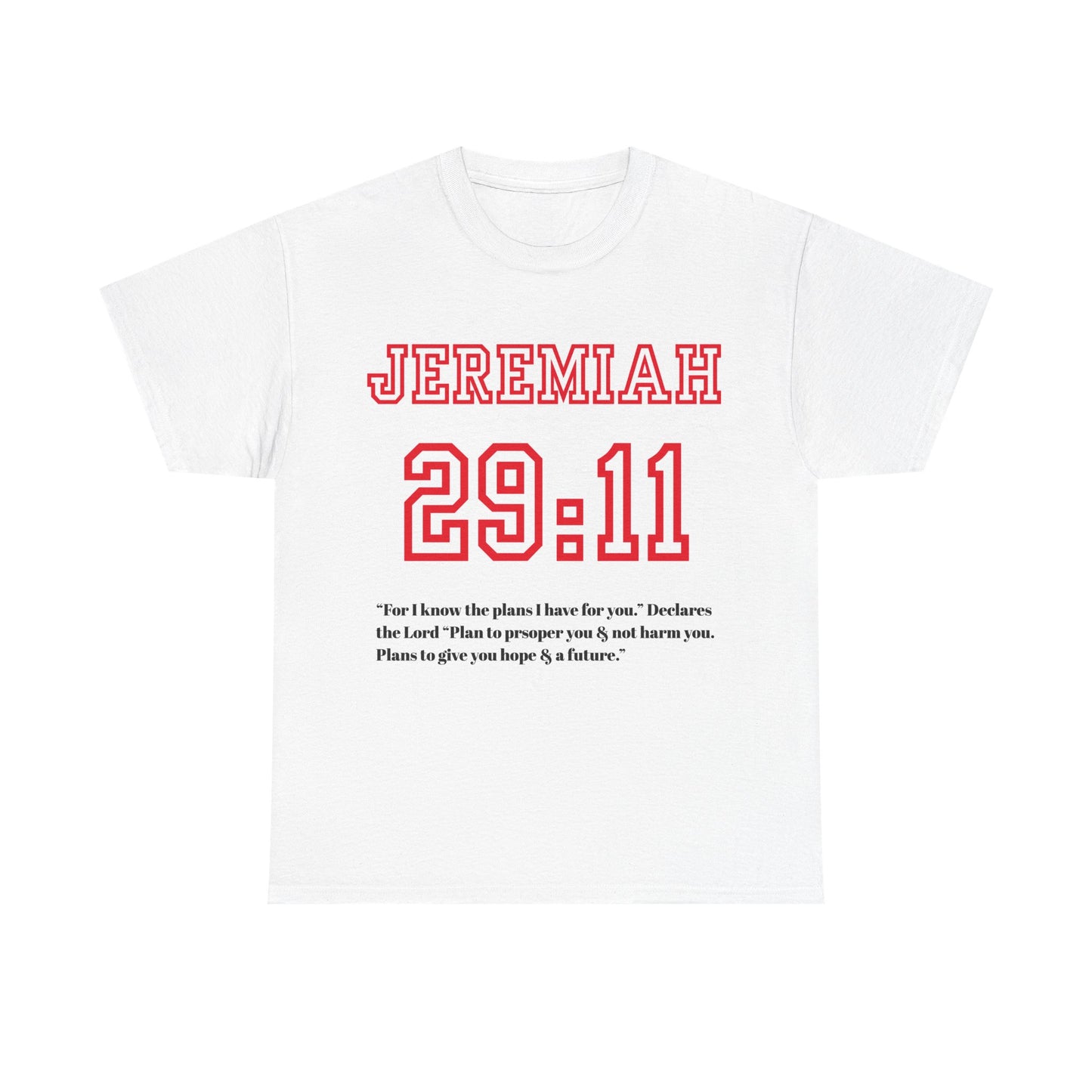 Jeremiah 29:11 Unisex Heavy Cotton Tee - Inspirational Faith Shirt, Christian Apparel, Hopeful Message, Gift for Believers, Casual Wear