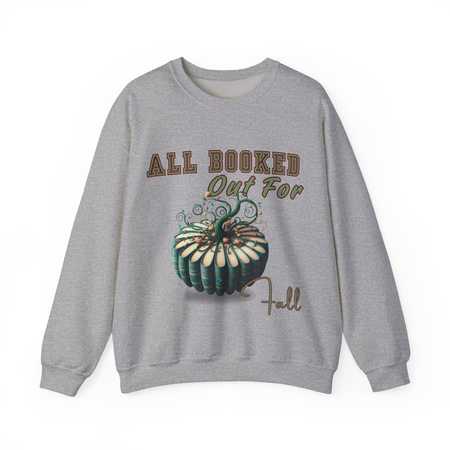 Fall-themed Crewneck Sweatshirt, Cozy Fall Fashion, Pumpkin Design, Perfect for Autumn, Unisex Sweatshirt, Book Lover Gift