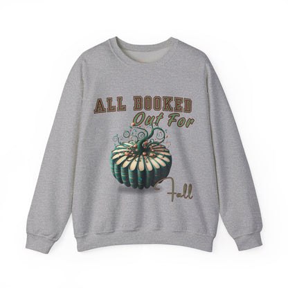 Fall-themed Crewneck Sweatshirt, Cozy Fall Fashion, Pumpkin Design, Perfect for Autumn, Unisex Sweatshirt, Book Lover Gift