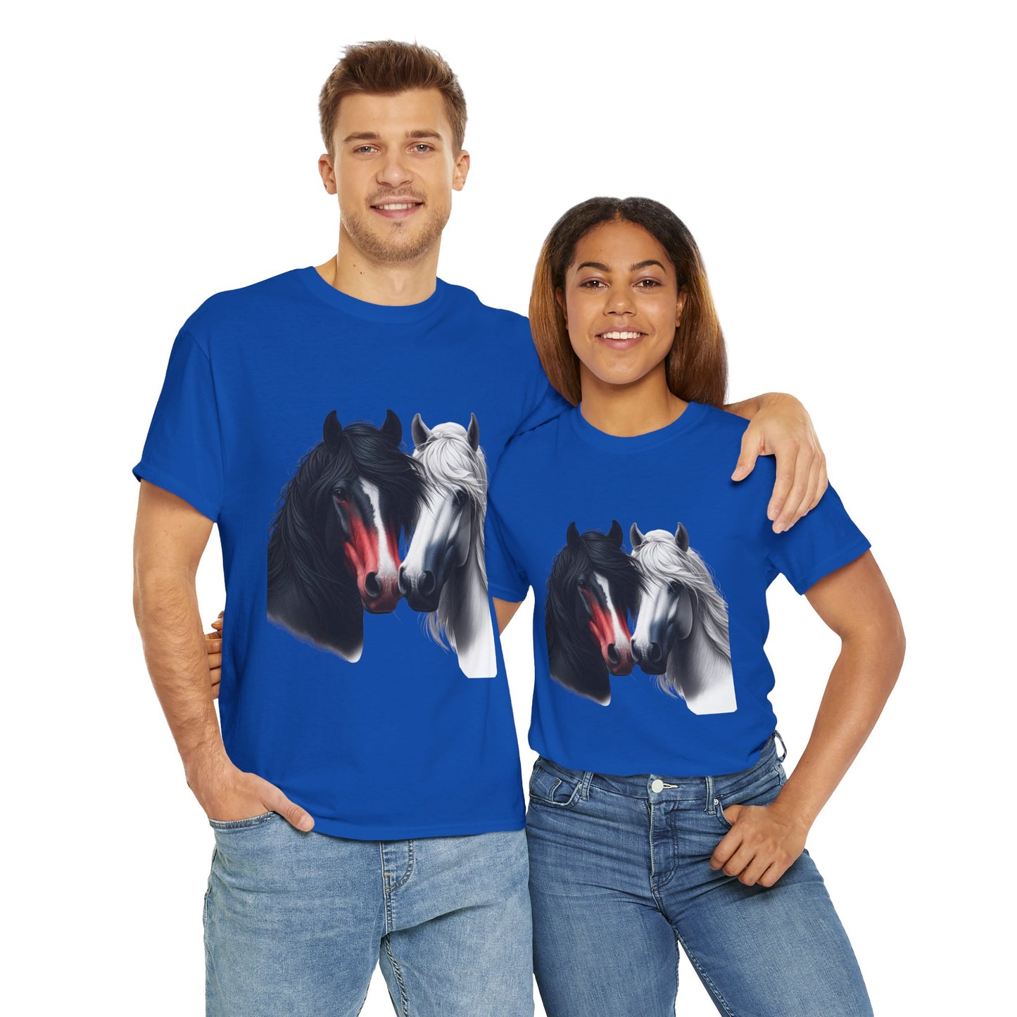 Black and White Horse Graphic Tee, Unisex T-Shirt, Equestrian Gift, Casual Wear, Horse Lover Apparel, Horse-Themed T-Shirt