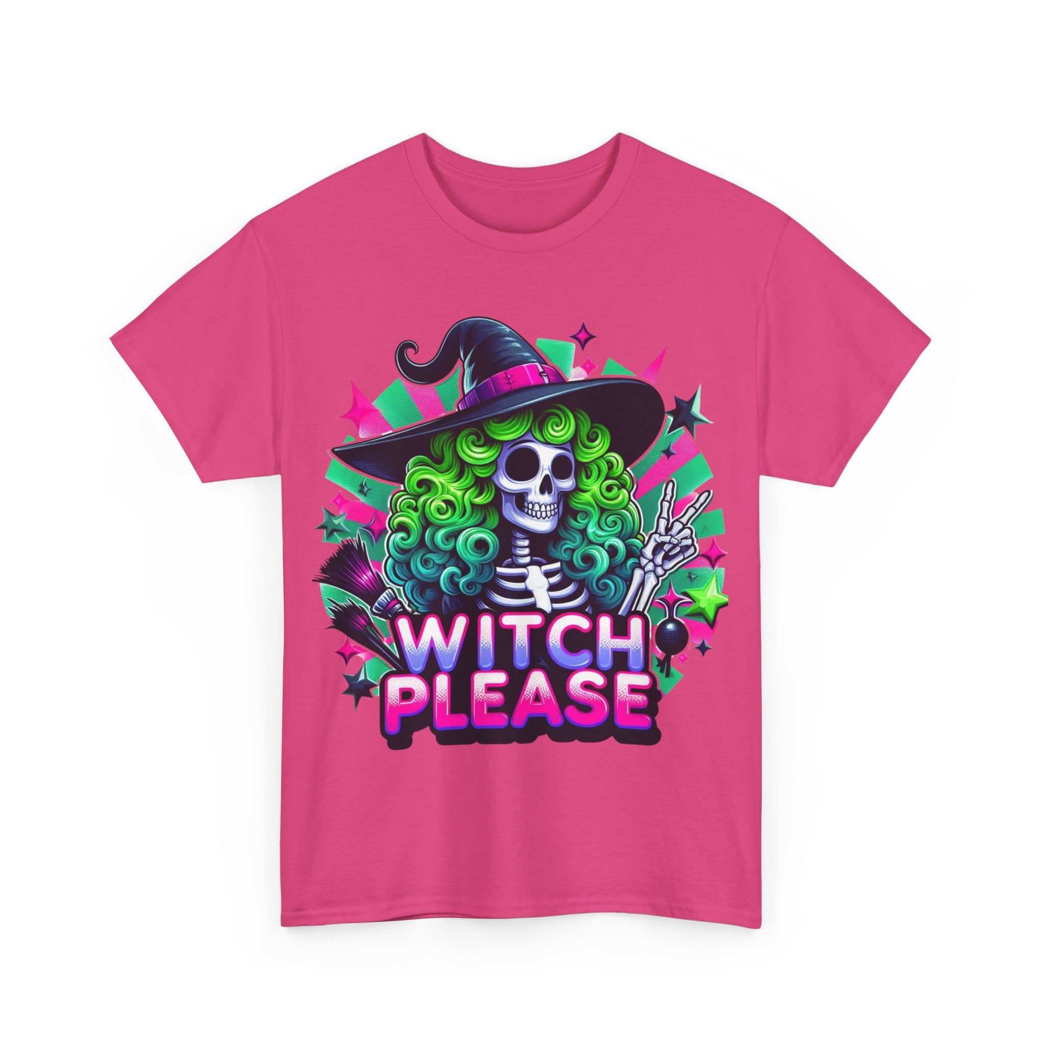 Witch Please Unisex Heavy Cotton Tee, Halloween Shirt, Spooky T-shirt, Unique Gift for Witches, Witchy Apparel