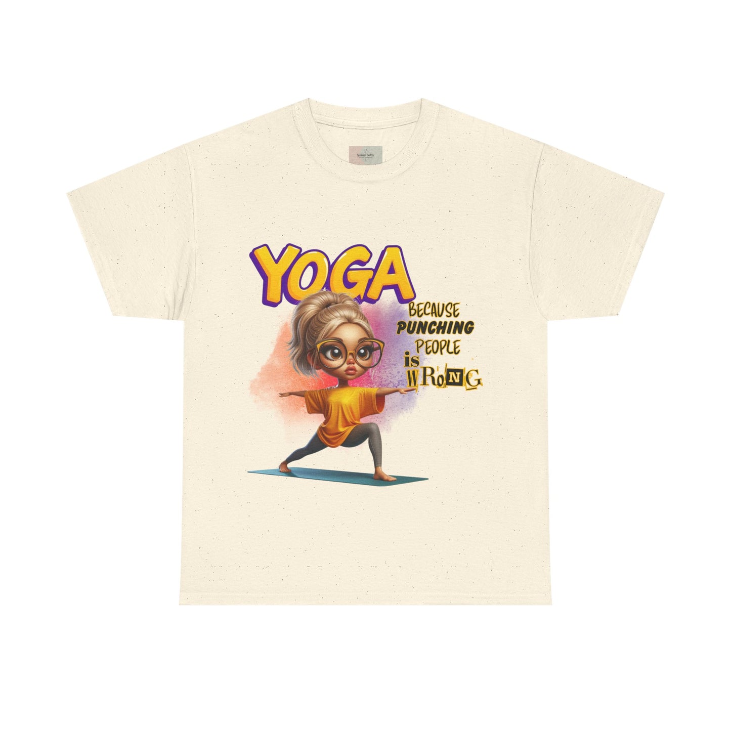 Yoga Humor Unisex Heavy Cotton Tee, Funny Yoga Shirt, Gift for Yogis, Relaxation Tee, Quirky Exercise Apparel