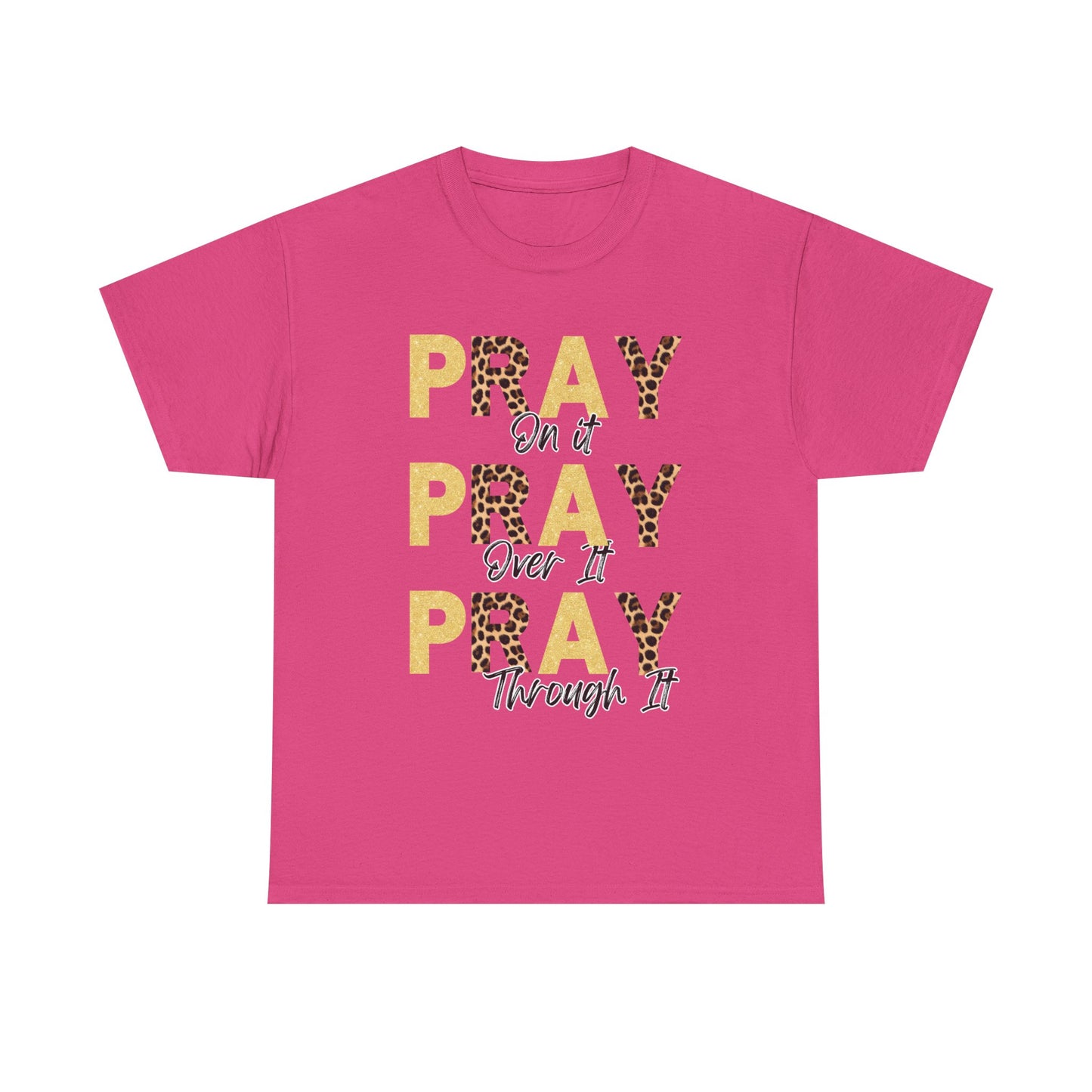 Pray Motivational Tee: Unisex Heavy Cotton Shirt, Inspirational Gift, Faith-Based Apparel, Religious T-Shirt, Church Outfit