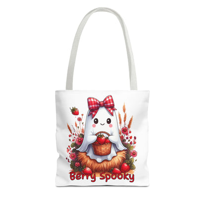 Berry Spooky Tote Bag | Customizable Shopping Bag, Halloween Tote, Cute Ghost Design, Eco-Friendly Gift, Personalized Tote