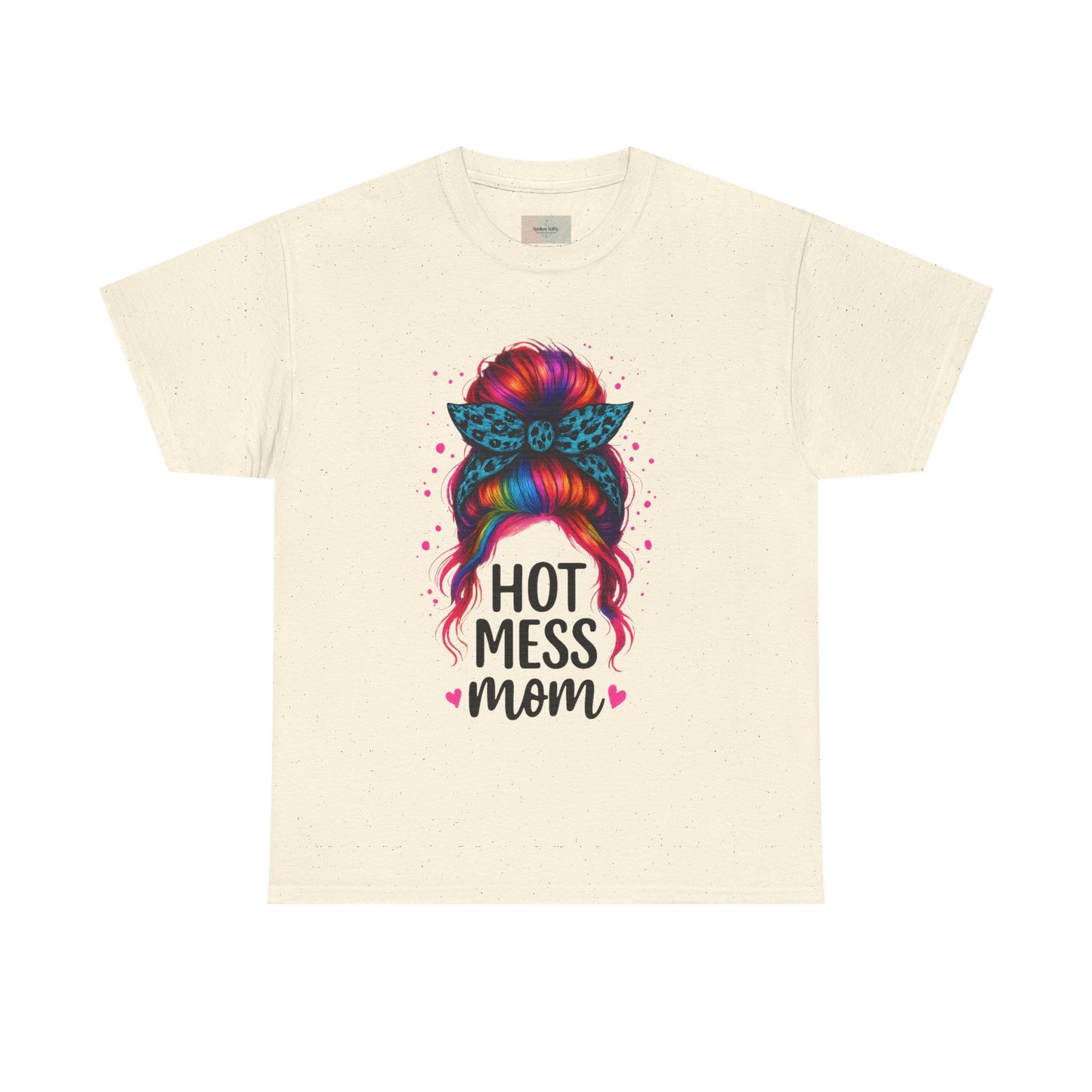 Hot Mess Mom Unisex Heavy Cotton Tee, Funny Mom Shirt, Gift for Mothers Day, Parody T-Shirt, Casual Wear, Trendy Graphic Tee