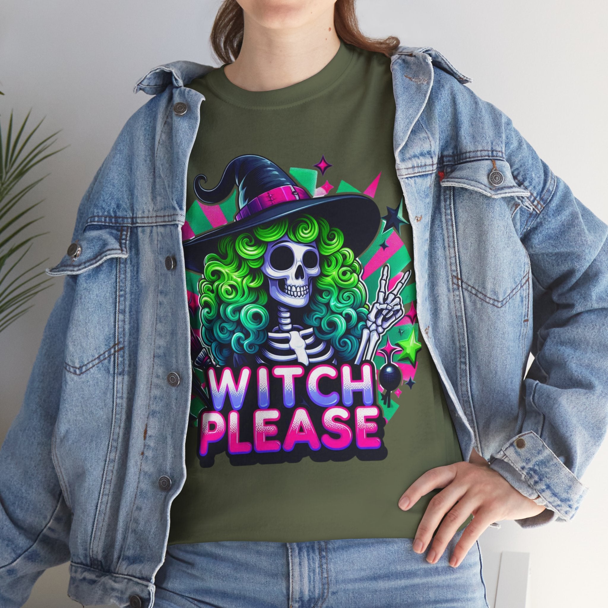 Witch Please Unisex Heavy Cotton Tee, Halloween Shirt, Spooky T-shirt, Unique Gift for Witches, Witchy Apparel
