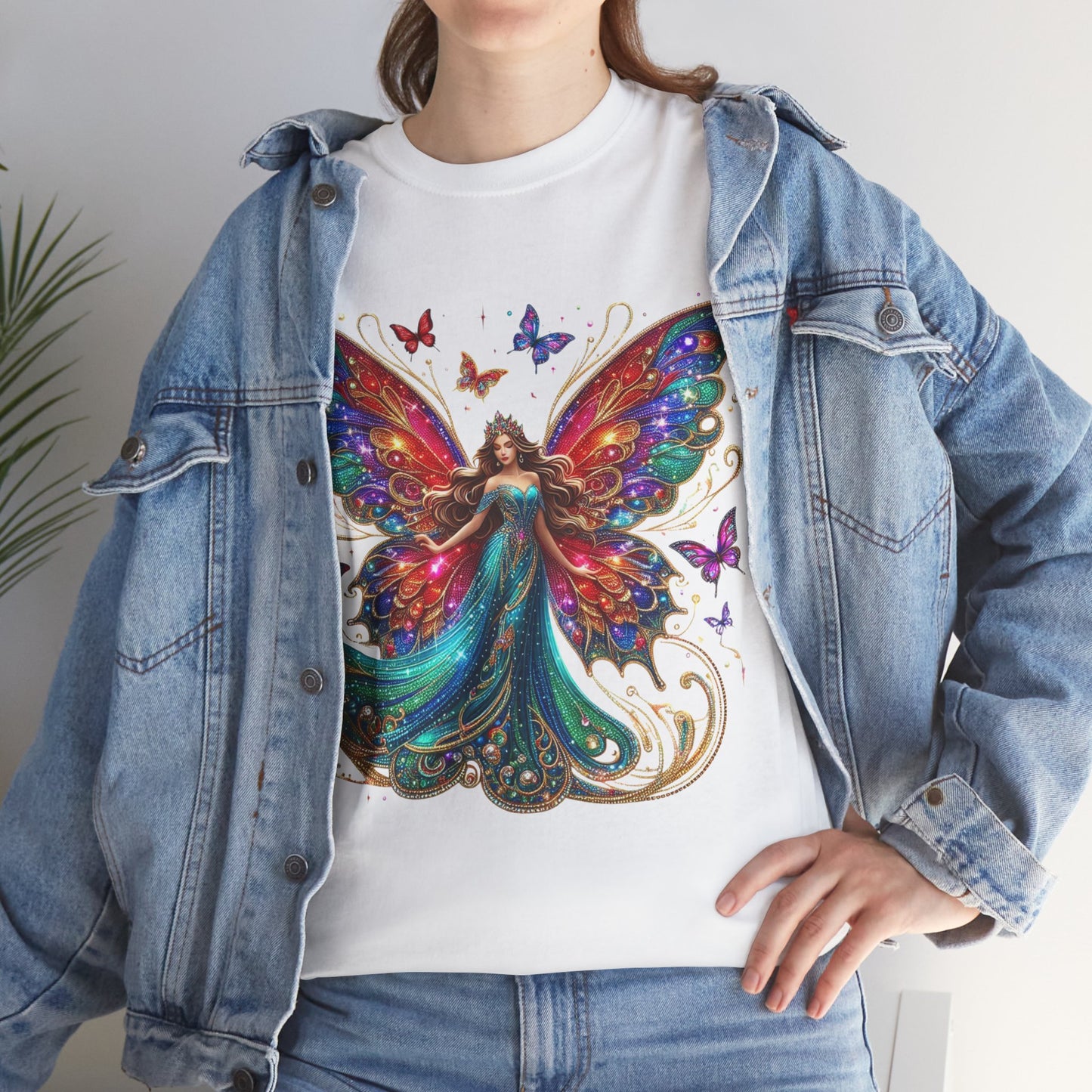 Fantasy Fairy Unisex Heavy Cotton Tee - Enchanting Artwork for Nature Lovers, Magical Gift, Boho Style, Summer Fashion, Unique Tee