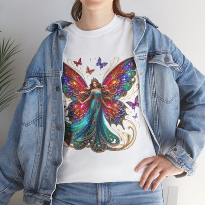 Fantasy Fairy Unisex Heavy Cotton Tee - Enchanting Artwork for Nature Lovers, Magical Gift, Boho Style, Summer Fashion, Unique Tee