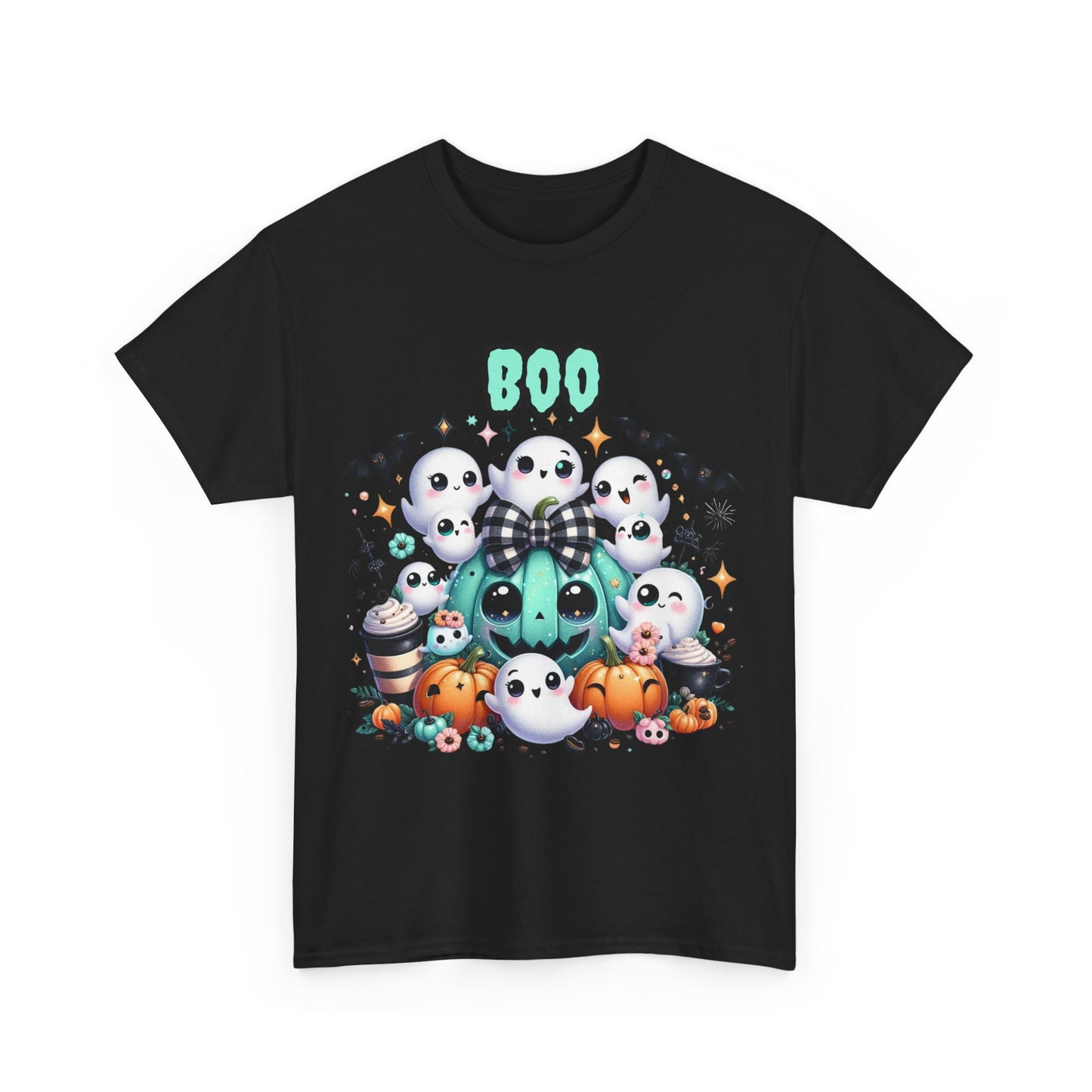 Halloween Boo Tee, Fun Spooky T-Shirt, Unisex Heavy Cotton, Cute Halloween Apparel, Ghost & Pumpkin Shirt, Seasonal Gift Idea