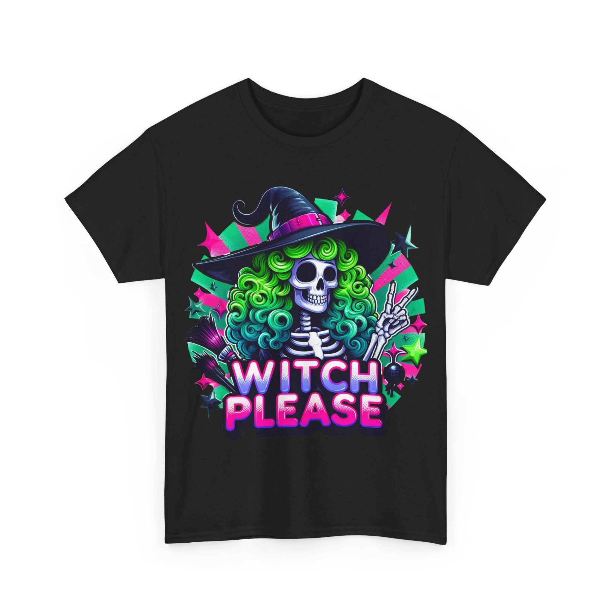 Witch Please Unisex Heavy Cotton Tee, Halloween Shirt, Spooky T-shirt, Unique Gift for Witches, Witchy Apparel