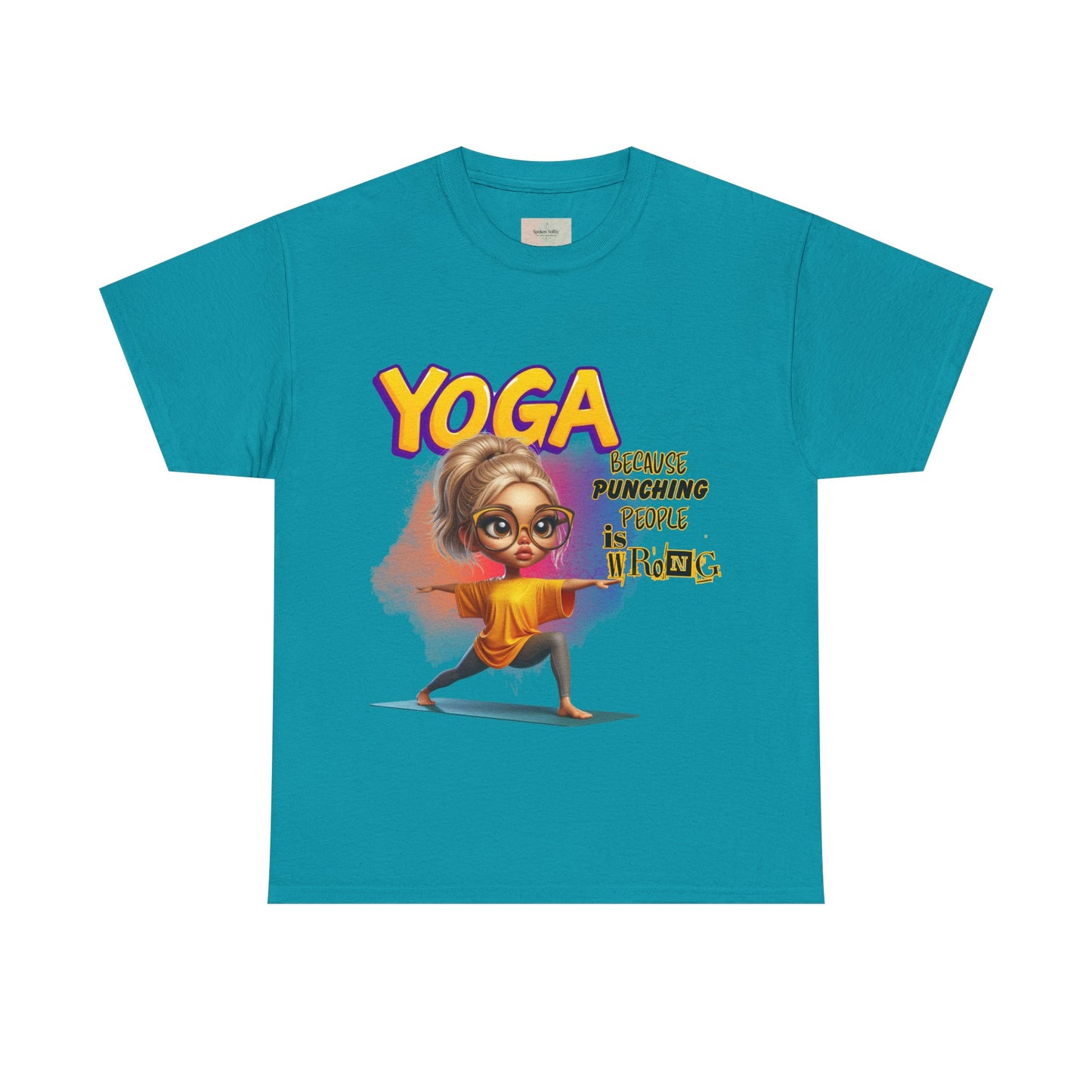 Yoga Humor Unisex Heavy Cotton Tee, Funny Yoga Shirt, Gift for Yogis, Relaxation Tee, Quirky Exercise Apparel