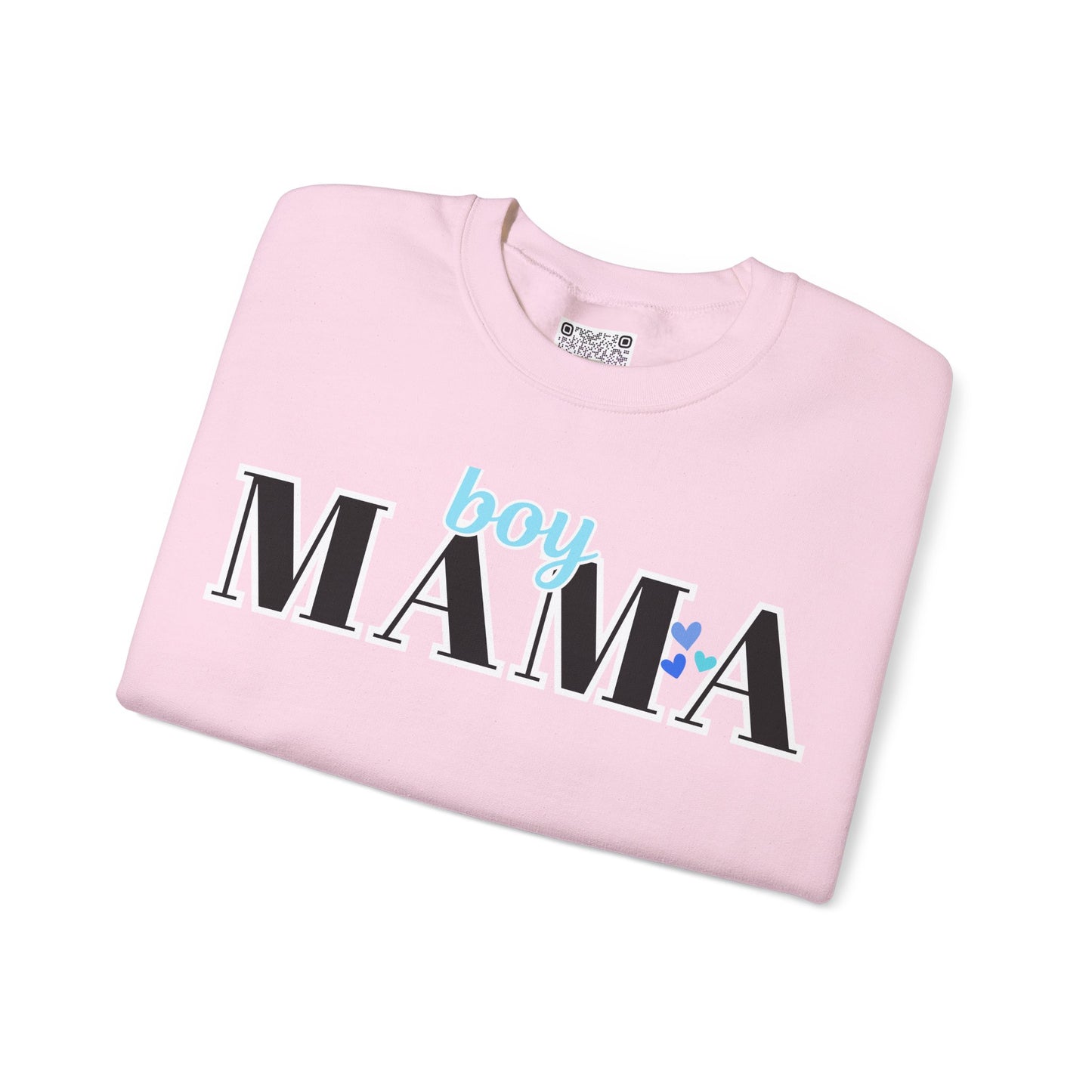 Boy Mama Crewneck Sweatshirt – Cozy Unisex Mom Sweater, Cute Mother’s Day Gift, White Minimalist Mom Life Pullover, New Mom Apparel