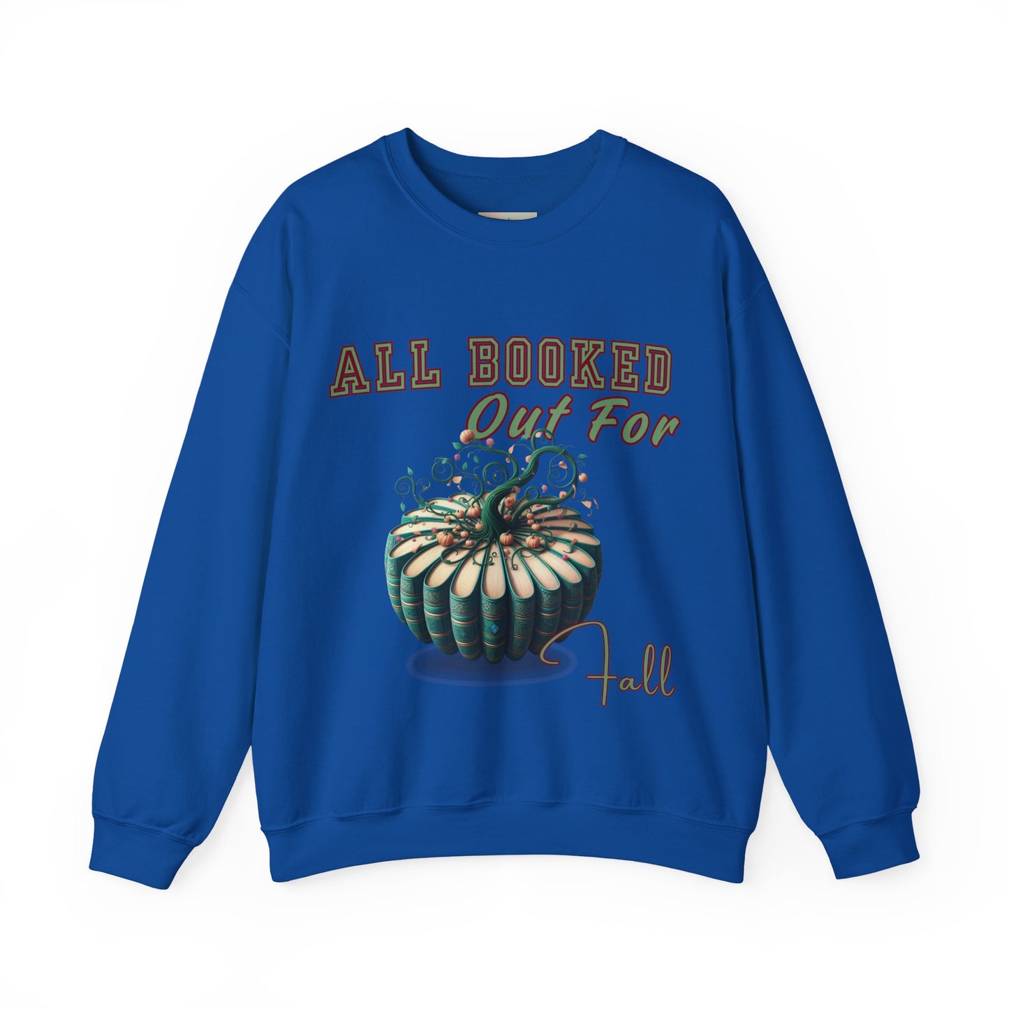 Fall-themed Crewneck Sweatshirt, Cozy Fall Fashion, Pumpkin Design, Perfect for Autumn, Unisex Sweatshirt, Book Lover Gift
