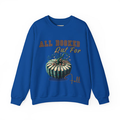 Fall-themed Crewneck Sweatshirt, Cozy Fall Fashion, Pumpkin Design, Perfect for Autumn, Unisex Sweatshirt, Book Lover Gift