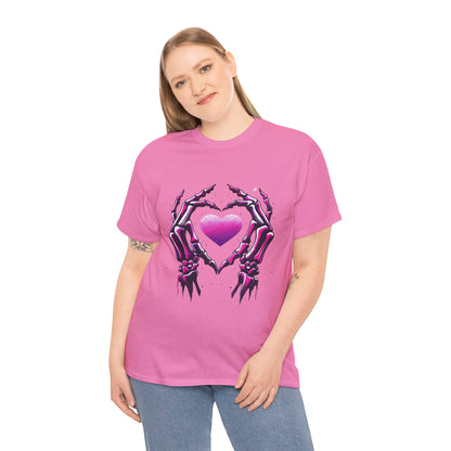 Skeleton Hands Heart Unisex Tee | Halloween Shirt, Gift for Gothic Lovers, Alternative Fashion, Casual Wear, Unique Graphic Tee