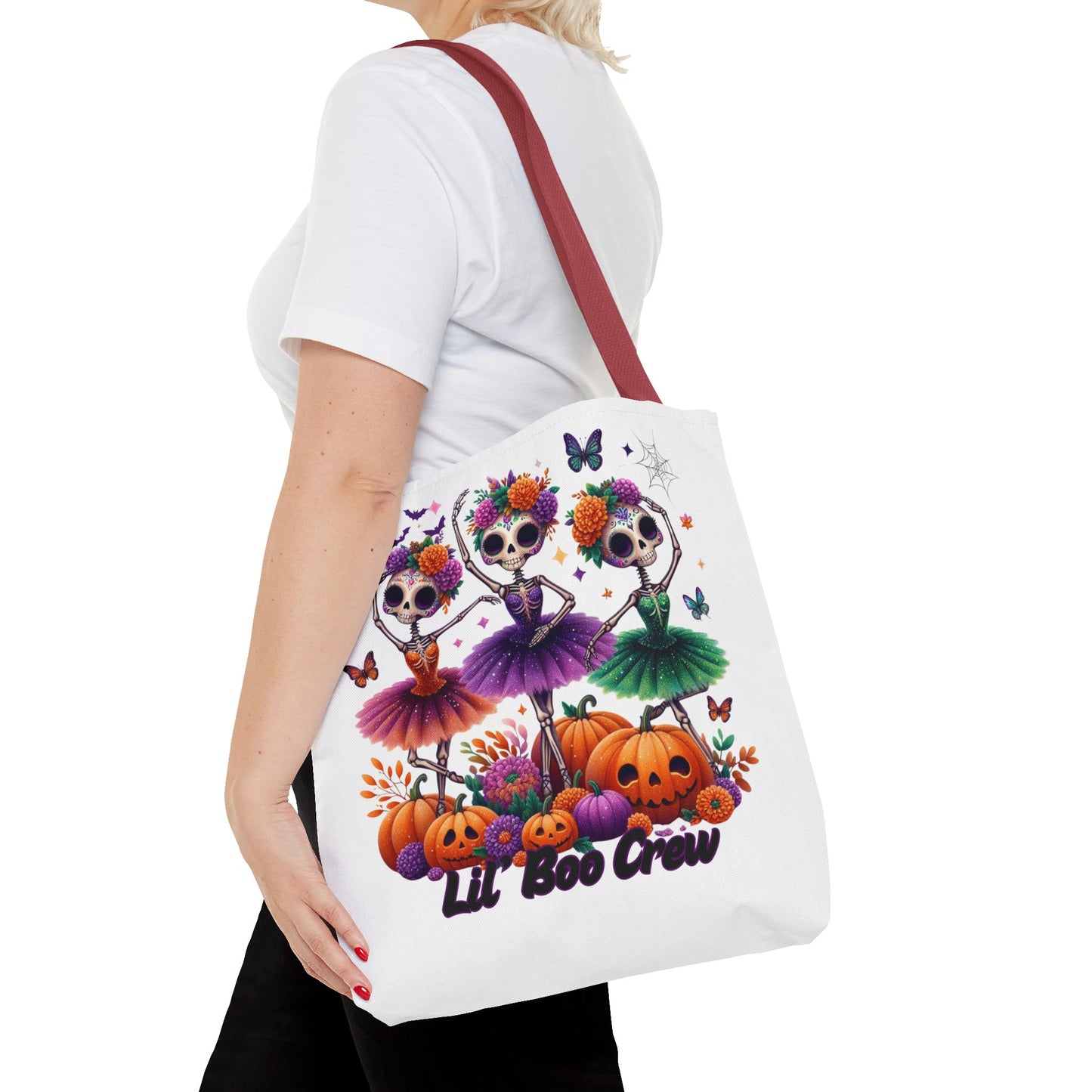 Halloween-Themed Tote Bag, Customizable Lil Boo Crew Halloween Tote, Spooky Gift Idea, Seasonal Shopping Bag, Fall Festival Accessory