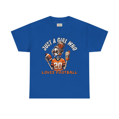 Just a Girl Who Loves Football Unisex Tee, Casual Sports T-Shirt, Football Fan Gift, Game Day Apparel, Fall Sports Top