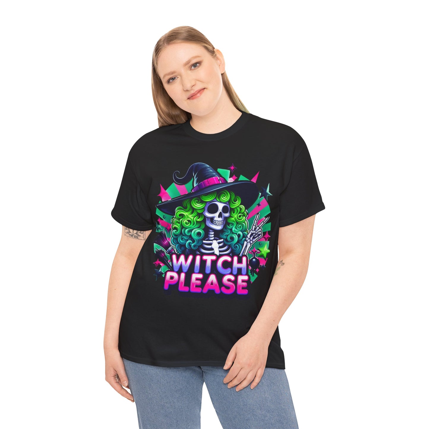 Witch Please Unisex Heavy Cotton Tee, Halloween Shirt, Spooky T-shirt, Unique Gift for Witches, Witchy Apparel