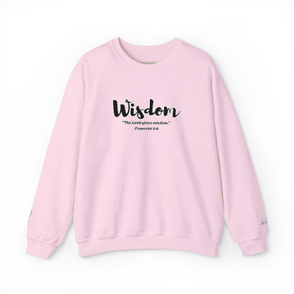 Wisdom Sweatshirt – “The Lord Gives Wisdom” Christian Crewneck, Inspirational Faith-Based Pullover, Cozy Unisex Apparel, Encouraging Gift for Believers