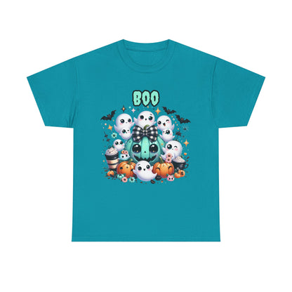 Halloween Boo Tee, Fun Spooky T-Shirt, Unisex Heavy Cotton, Cute Halloween Apparel, Ghost & Pumpkin Shirt, Seasonal Gift Idea