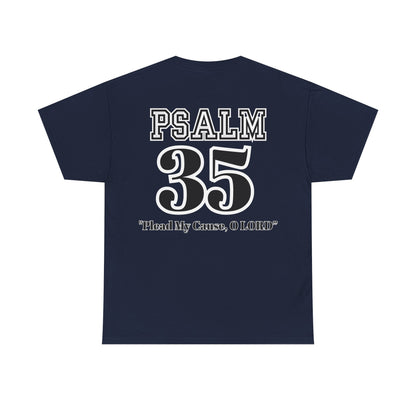 Unisex Heavy Cotton Tee with Psalm 35 Design, Faith-Based T-Shirt for Spirituality, Gift for Christians, Comfortable Everyday Wear, [...]