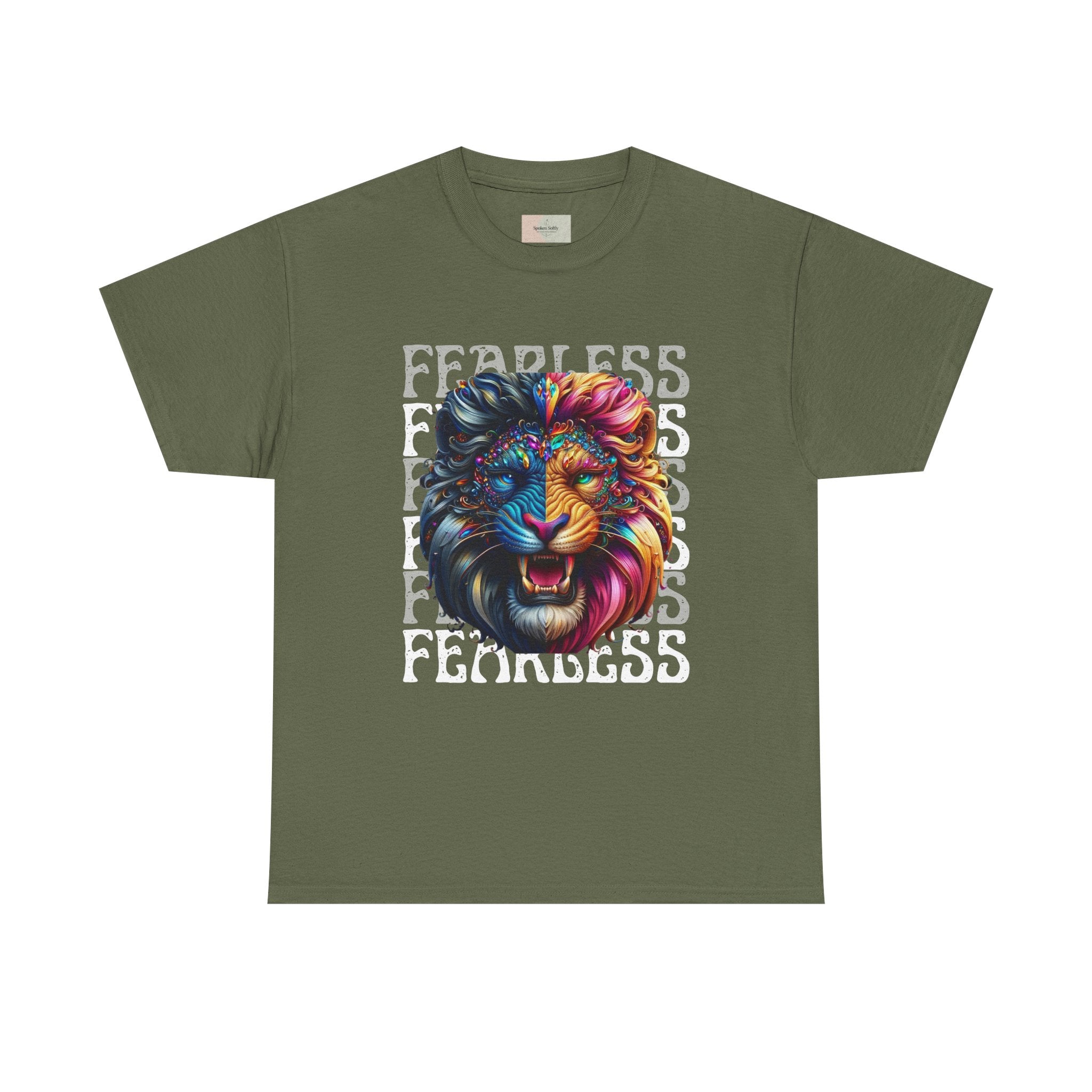 Colorful Lion Unisex Heavy Cotton Tee, Animal Lovers Gift, Unique Tee for Men and Women, Casual Wear, Graphic T-Shirt
