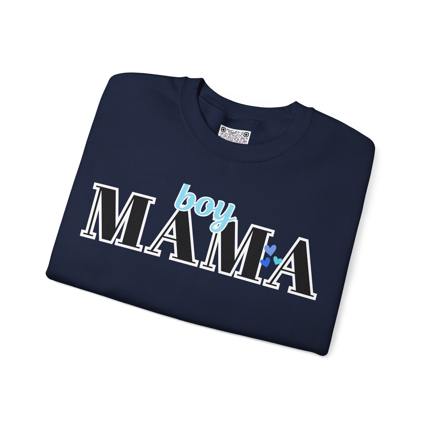 Boy Mama Crewneck Sweatshirt – Cozy Unisex Mom Sweater, Cute Mother’s Day Gift, White Minimalist Mom Life Pullover, New Mom Apparel