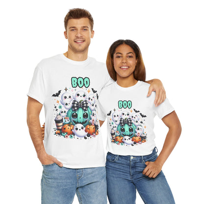 Halloween Boo Tee, Fun Spooky T-Shirt, Unisex Heavy Cotton, Cute Halloween Apparel, Ghost & Pumpkin Shirt, Seasonal Gift Idea