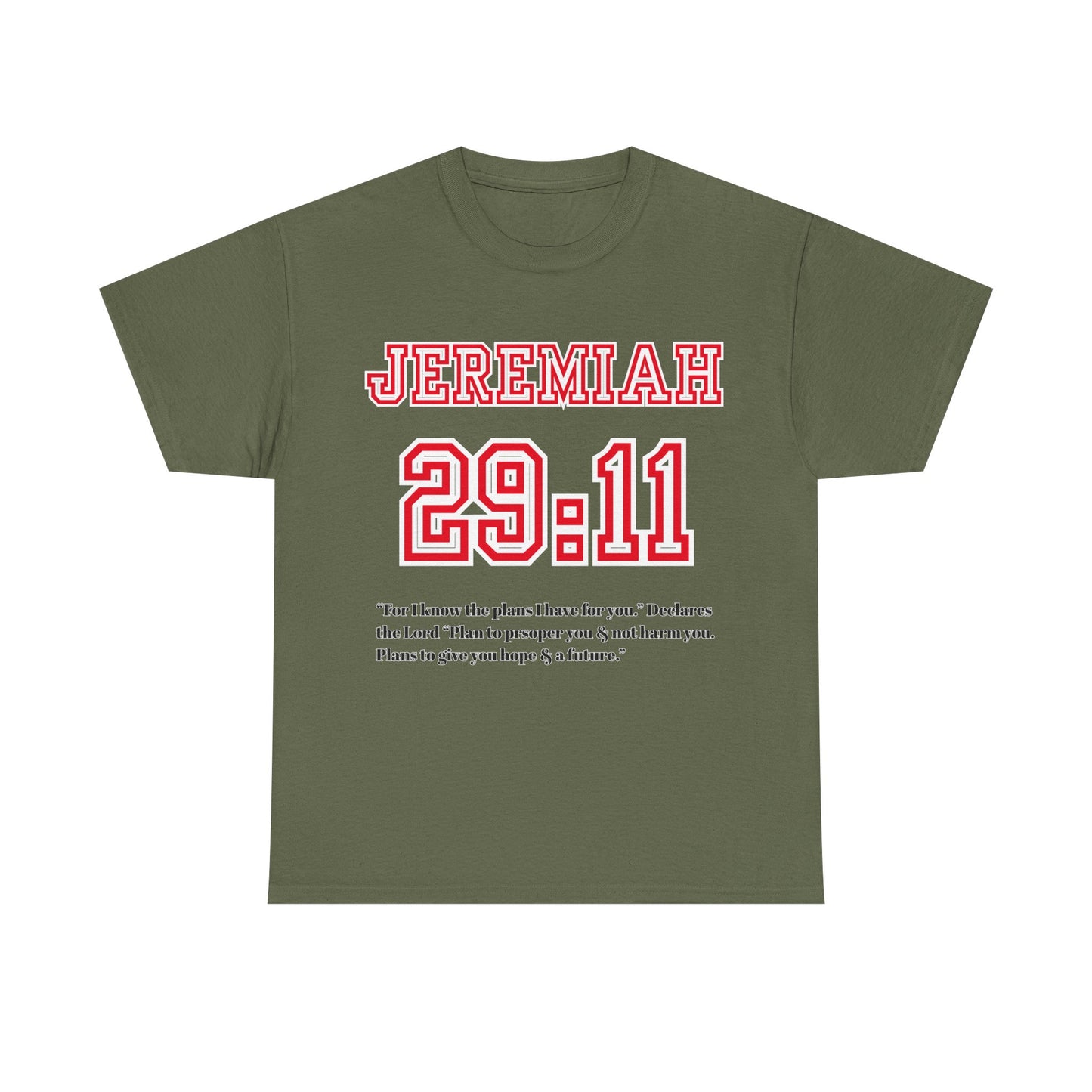 Jeremiah 29:11 Unisex Heavy Cotton Tee - Inspirational Faith Shirt, Christian Apparel, Hopeful Message, Gift for Believers, Casual Wear