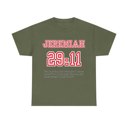 Jeremiah 29:11 Unisex Heavy Cotton Tee - Inspirational Faith Shirt, Christian Apparel, Hopeful Message, Gift for Believers, Casual Wear