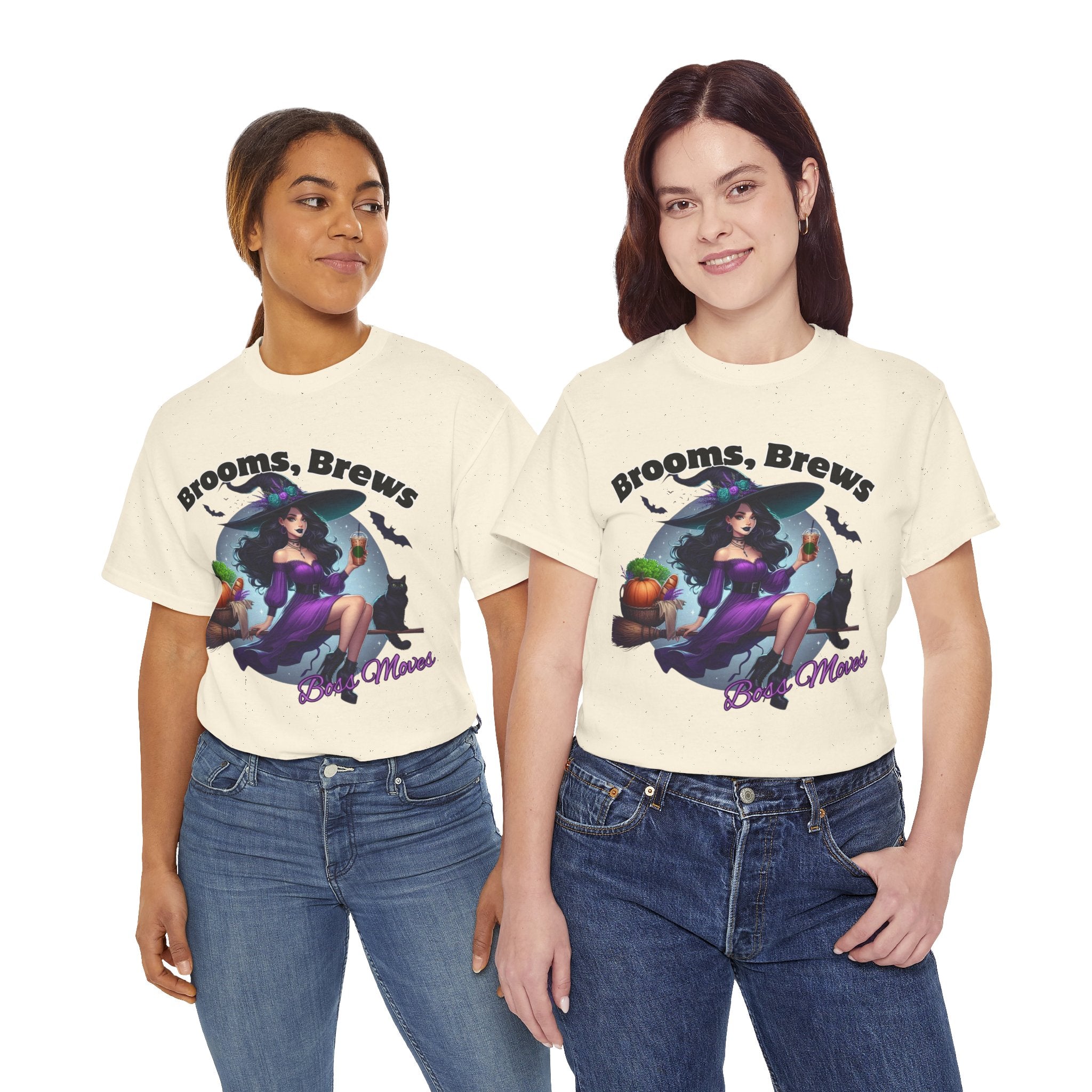 Brooms & Brews Halloween Tee, Unisex Shirt, Witch Craft Tee, Autumn Apparel, Spooky Season Outfit