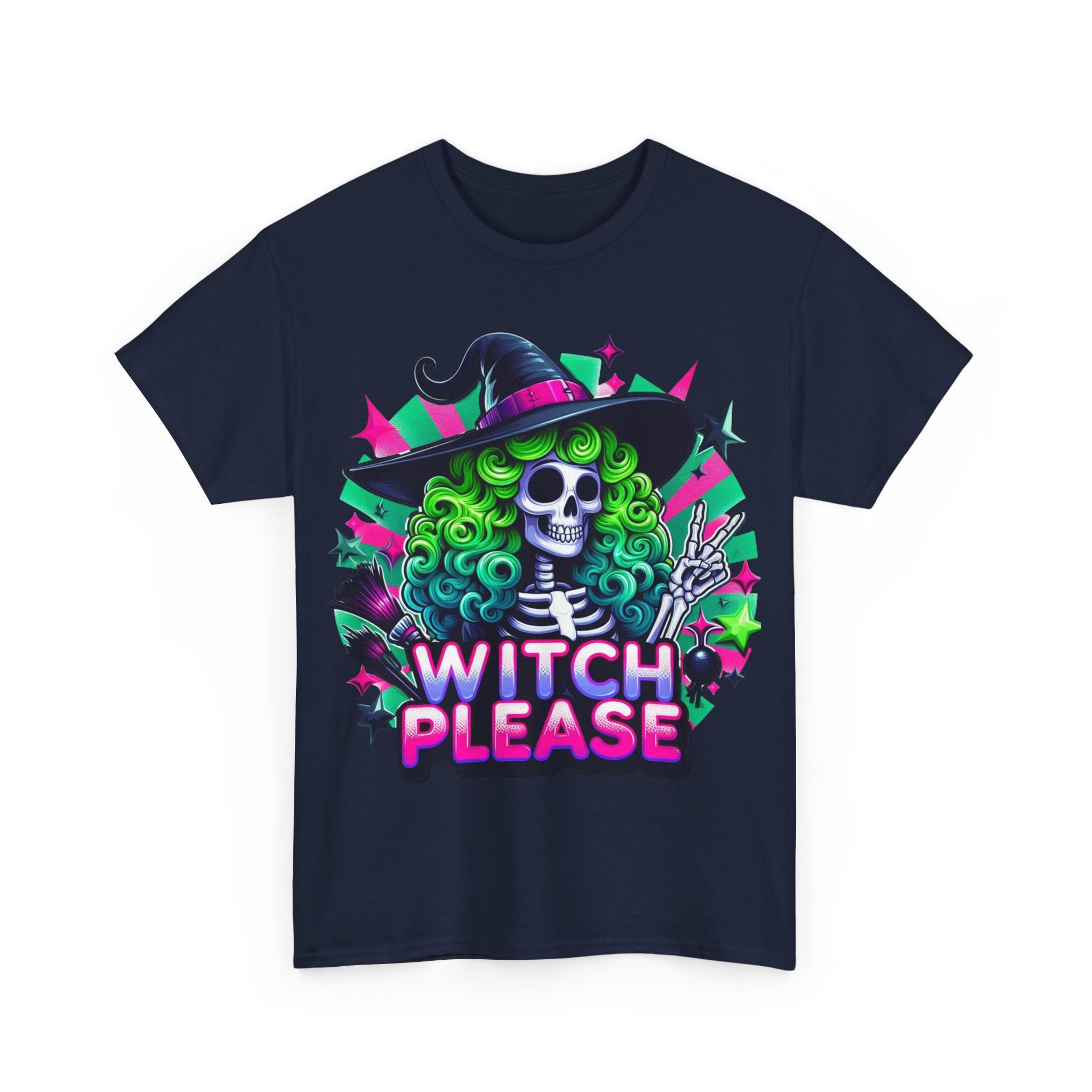 Witch Please Unisex Heavy Cotton Tee, Halloween Shirt, Spooky T-shirt, Unique Gift for Witches, Witchy Apparel