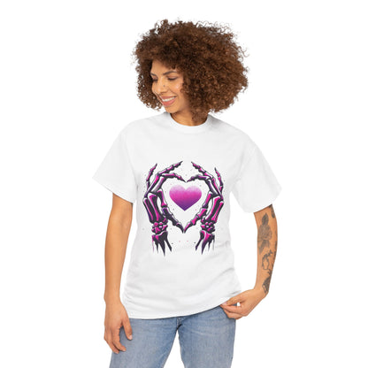 Skeleton Hands Heart Unisex Tee | Halloween Shirt, Gift for Gothic Lovers, Alternative Fashion, Casual Wear, Unique Graphic Tee