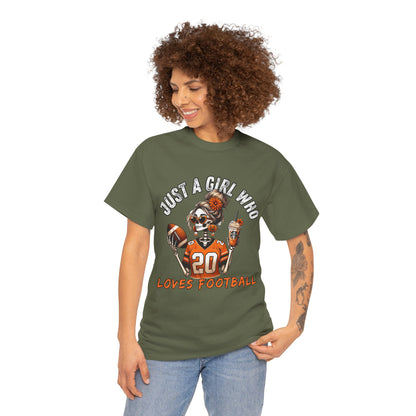 Just a Girl Who Loves Football Unisex Tee, Casual Sports T-Shirt, Football Fan Gift, Game Day Apparel, Fall Sports Top
