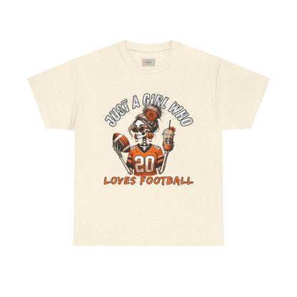 Just a Girl Who Loves Football Unisex Tee, Casual Sports T-Shirt, Football Fan Gift, Game Day Apparel, Fall Sports Top