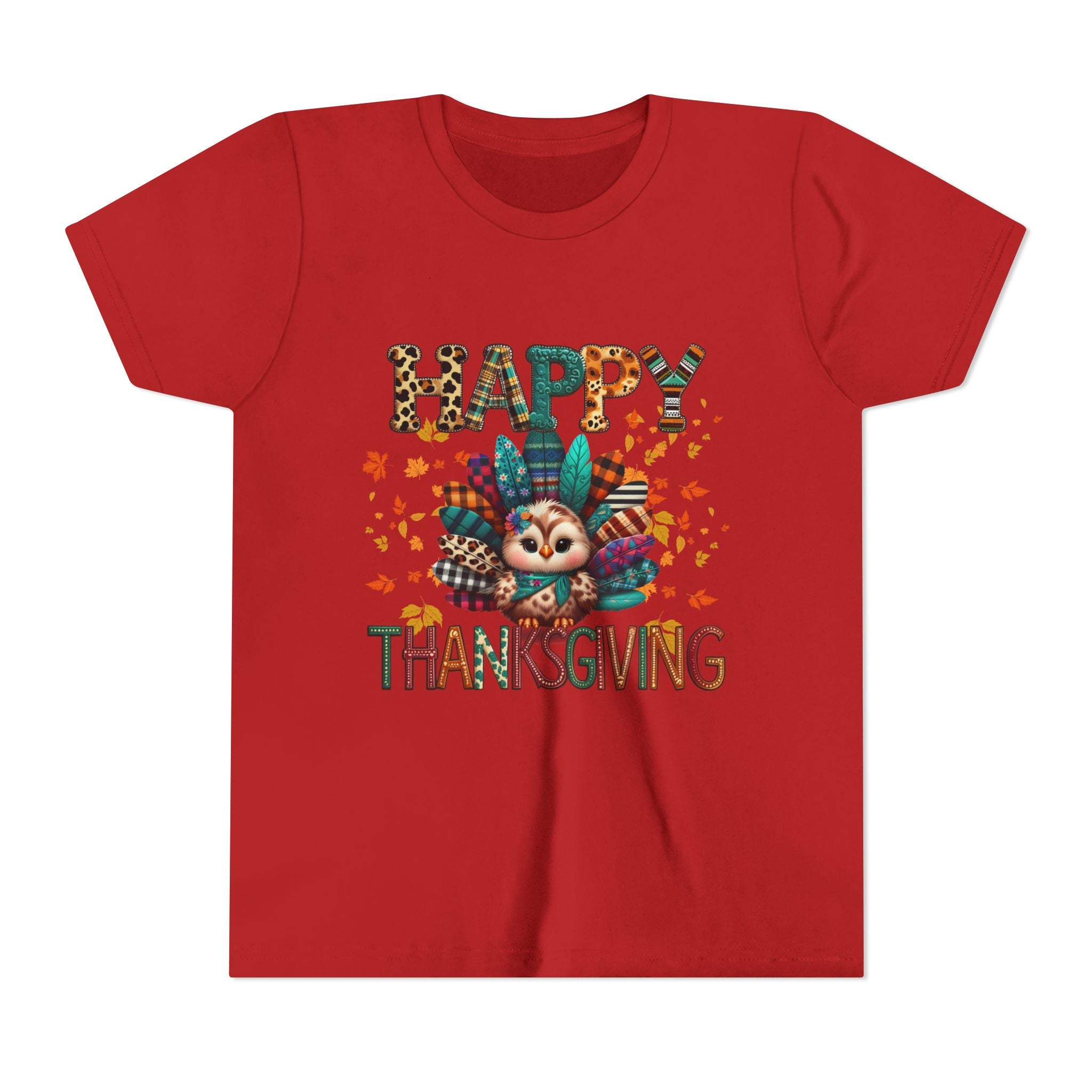 Thanksgiving Turkey Youth Tee, Kids Holiday Shirt, Autumn Graphic Tee, Family Thanksgiving Outfit, Cute Fall Apparel